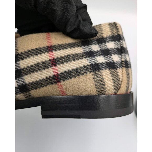 Burberry Men’s Hackney Check Wool Loafers Archive Beige EU42 8071912 - Picture 5 of 11